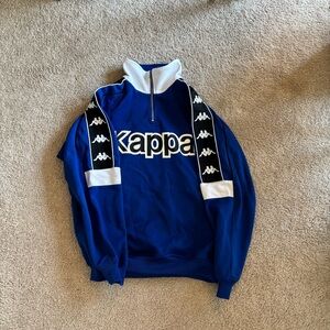 Vintage Kappa Blue and White Quarter Zip Pullover